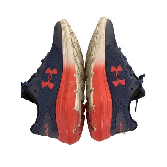 Under Armour Youth Size 4.5 Blue Red Mesh Sneakers Athletic Running Shoes - Picture 6 of 8